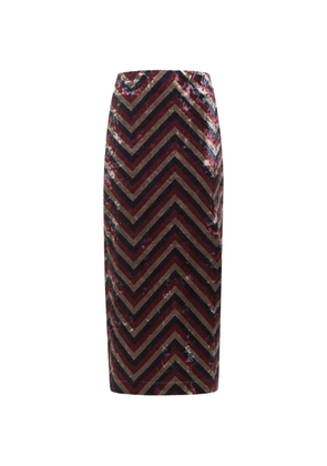 Pierre-Louis Mascia chevron-motif maxi skirt - Red