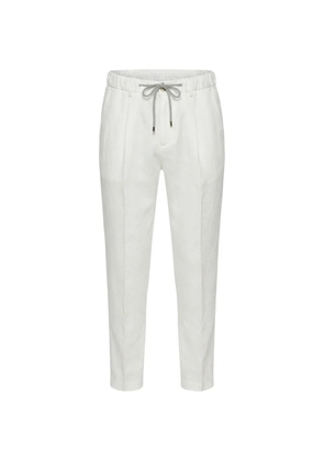 Barba drawstring linen trousers - White