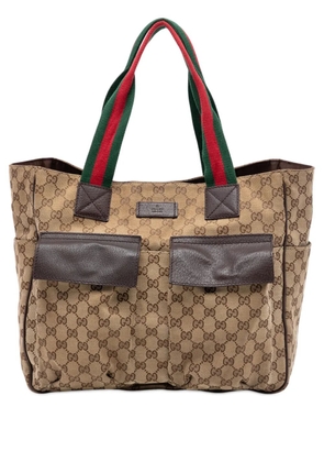 Gucci Pre-Owned 2016-2026 GG Canvas Web Double Pockets tote bag - Neutrals