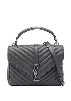 Saint Laurent Pre-Owned 2016 Medium Chevron Sheepskin Monogram College satchel - Grey