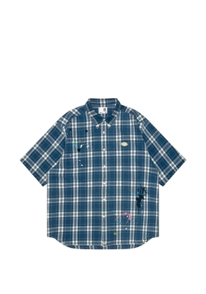 AAPE BY *A BATHING APE® Splatter plaid shirt - Blue