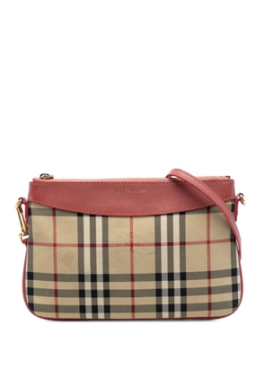 Burberry Pre-Owned 2023-2026 Haymarket Check Canvas Peyton crossbody bag - Neutrals