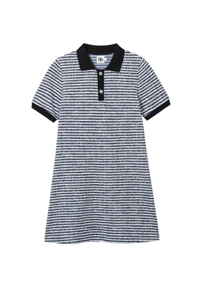 b+ab polo-collar striped dress - Blue