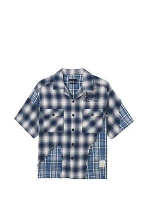FIVE CM plaid distressed shirt - Blue