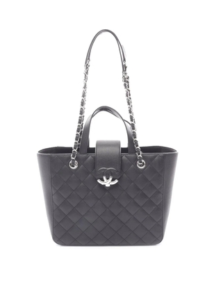 CHANEL Pre-Owned 2016-2017 CC Caviar Box Shopping Tote satchel - Black