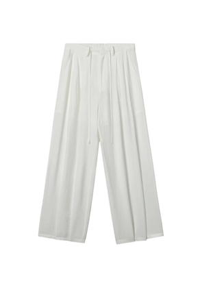 b+ab drawstring wide-leg trousers - White