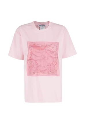 Isabelle Blanche print-detail crew neck T-shirt - Pink