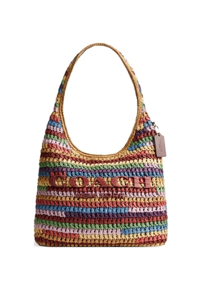 Coach Brooklyn striped woven tote bag - Brown