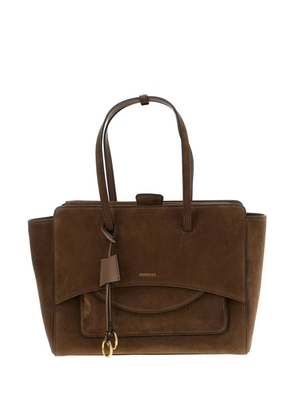 HIDESINS large Flap suede tote bag - Brown