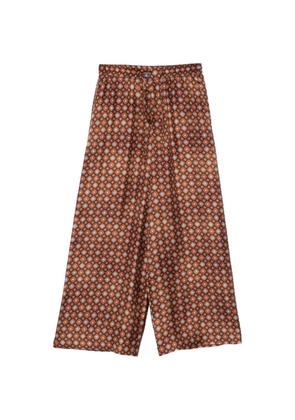 Pierre-Louis Mascia geometric-print silk trousers - Brown