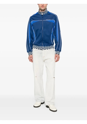 Casablanca Cyber Tricot checkerboard-trim jacket - Blue
