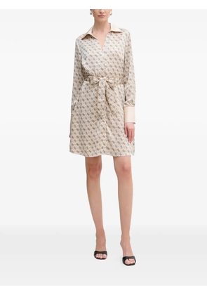 GUESS USA patterned belted mini dress - Neutrals