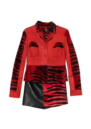 Roberto Cavalli Vintage 2000s buttoned jacket and skirt set - Red