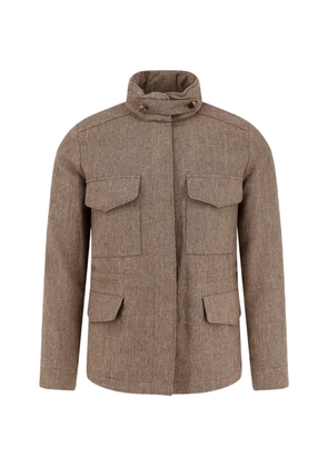 Loro Piana high-neck flap-pocket jacket - Brown