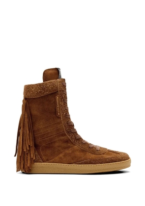 AllSaints Louise fringe-detail sneakers - Brown