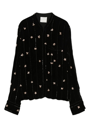Forte Forte sequin-embellished velvet shirt - Black