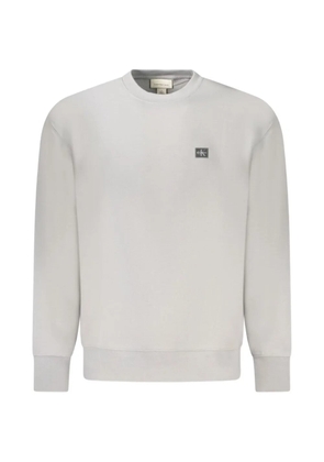 Calvin Klein logo-patch crew-neck sweatshirt - Grey