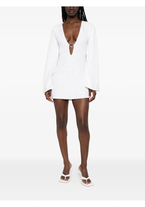 Oséree paillettes ring-detail mini dress - White