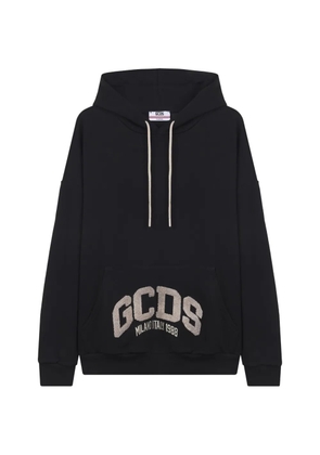 GCDS logo-patch hoodie - Black