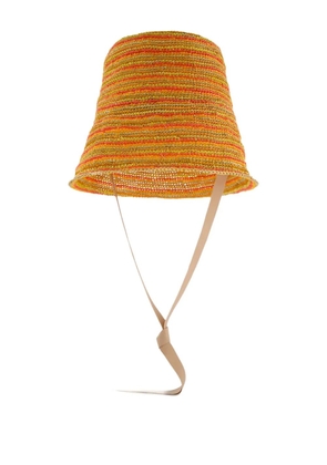 Sensi Studio striped straw bucket hat - Orange