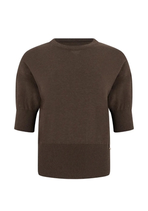 Herno fine-knit short-sleeve top - Brown