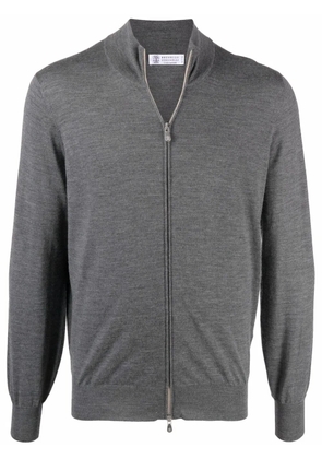 Brunello Cucinelli zipped knit cardigan - Grey