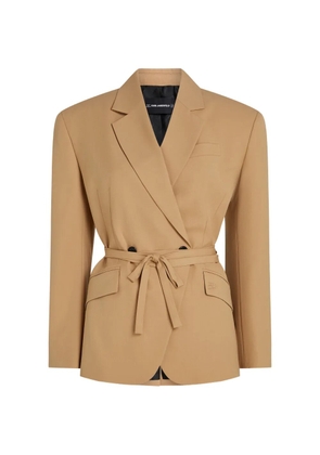 Karl Lagerfeld tie-waist double-breasted blazer - Neutrals
