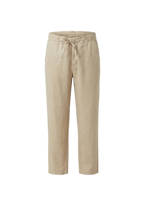 120% Lino drawstring linen trousers - Neutrals