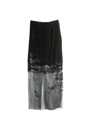 Grace Ling glitch-effect maxi skirt - Black