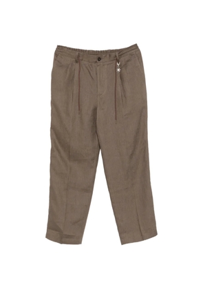 Manuel Ritz drawstring-fastening pleated trousers - Green