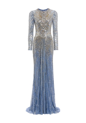 Jenny Packham Wiona sequin-embellished gown - Blue