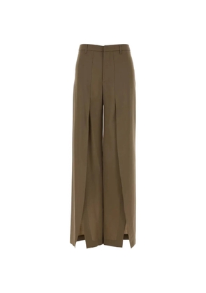 PT Torino Mud Renee palazzo wool trousers - Brown