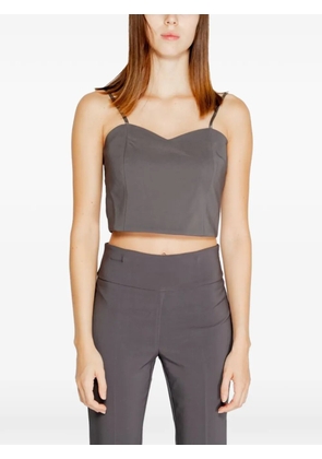 RINASCIMENTO sweetheart-neck cropped top - Grey