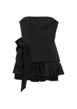 Alexander McQueen bow-detail pleated dress - Black