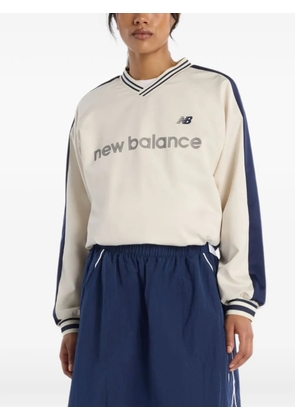 New Balance Satin Woven striped-trim sweatshirt - Neutrals