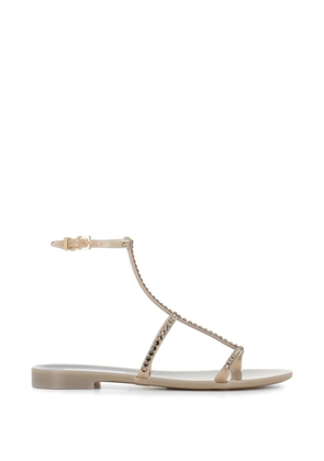 MENGHI James crystal-embellished T-bar sandals - White