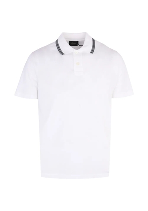 Brioni striped-trim piqué polo shirt - White
