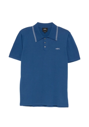 A.P.C. logo-embroidered polo shirt - Blue
