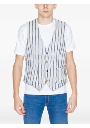 GIANNI LUPO striped patch-pocket vest - Blue