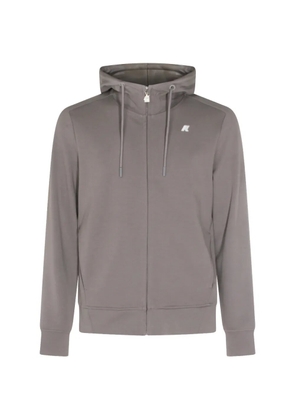 K-Way Anton logo-patch zip-up hoodie - Grey