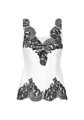 IL VOLO lace-trim top - White