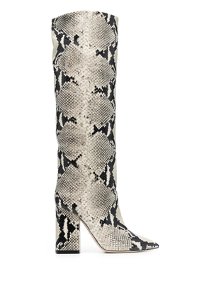 Paris Texas python-print 120mm boots - Neutrals