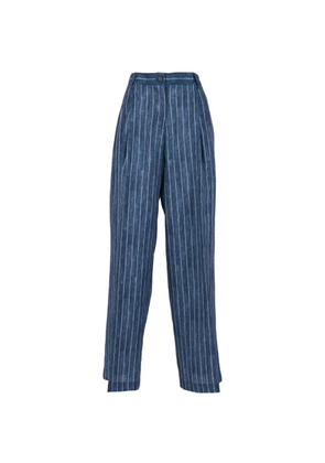 ERMANNO FIRENZE pinstripe-pattern pleated pants - Blue