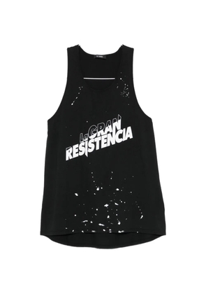 Willy Chavarria logo-print paint-splatter vest - Black