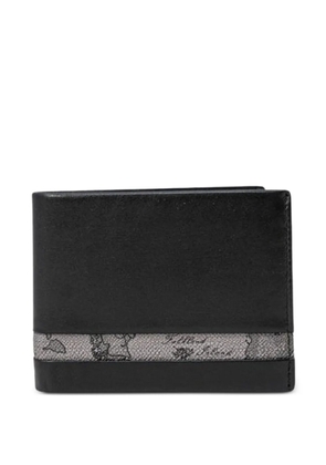 ALVIERO MARTINI 1° CLASSE Geo Dark map-patterned bifold wallet - Black