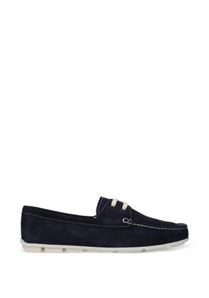 Prada lace-up suede boat shoes - Blue