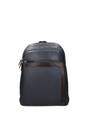 PIQUADRO pebbled leather backpack - Blue