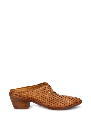 Zolfo interwoven leather mules - Brown