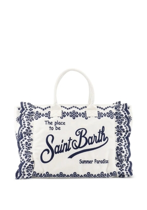 MC2 Saint Barth broderie anglaise ruffled tote bag - White
