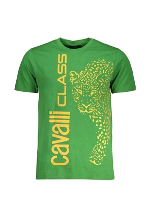 Cavalli Class leopard-print logo-print T-shirt - Green